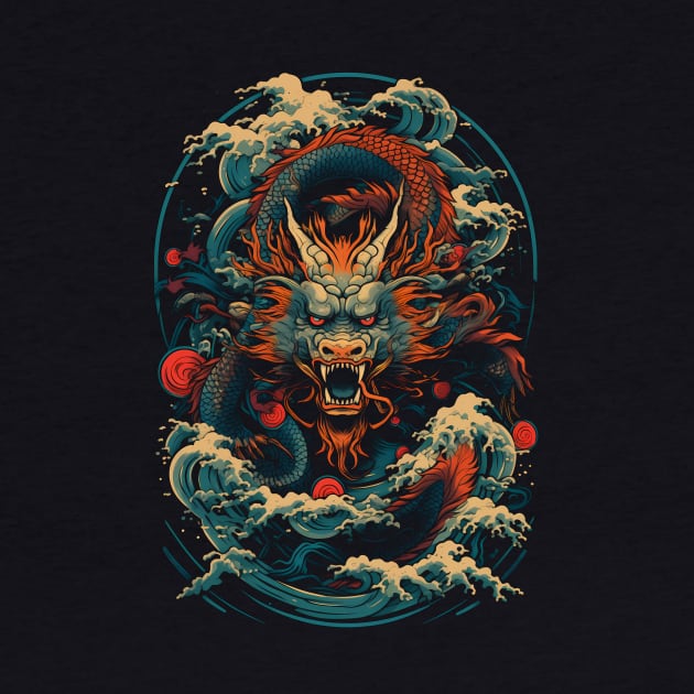 Japanese Dragon Art by DesignedbyWizards